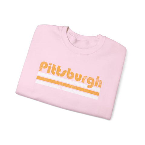 Vintage Pittsburgh Stripes - Heavy Blend™ Crewneck Sweatshirt Sweatshirt - YinzerShop