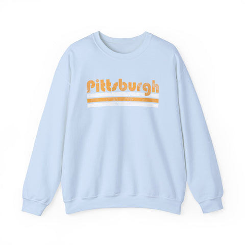 Vintage Pittsburgh Stripes - Heavy Blend™ Crewneck Sweatshirt Sweatshirt - YinzerShop
