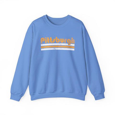 Vintage Pittsburgh Stripes - Heavy Blend™ Crewneck Sweatshirt Sweatshirt - YinzerShop