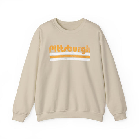 Vintage Pittsburgh Stripes - Heavy Blend™ Crewneck Sweatshirt Sweatshirt - YinzerShop