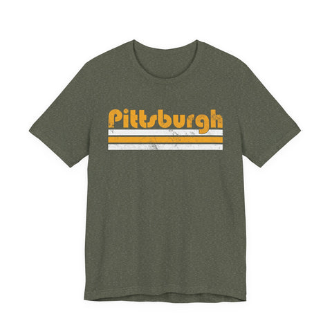 Vintage Pittsburgh Stripes - Unisex Jersey Short Sleeve Tee T-Shirt - YinzerShop