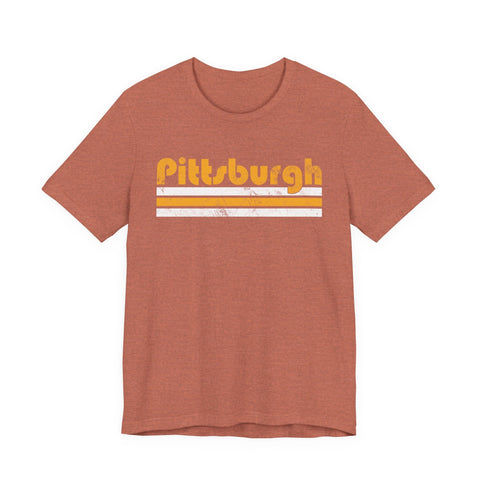 Vintage Pittsburgh Stripes - Unisex Jersey Short Sleeve Tee T-Shirt - YinzerShop