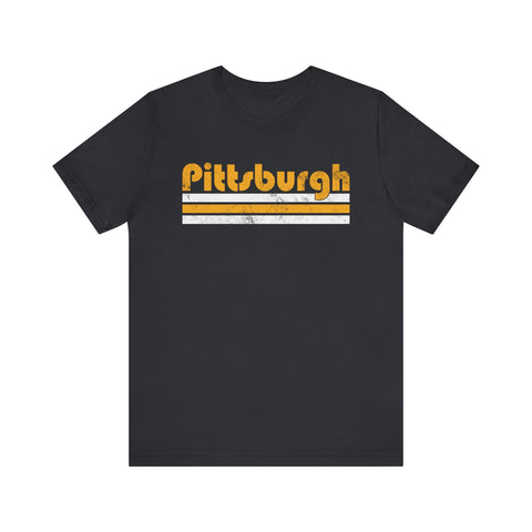 Vintage Pittsburgh Stripes - Unisex Jersey Short Sleeve Tee T-Shirt - YinzerShop