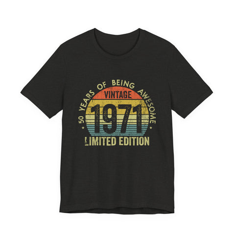Vintage Unisex Tee - 1971 Vintage Design Jersey Short Sleeve Bella Canvas Shirt T-Shirt - YinzerShop