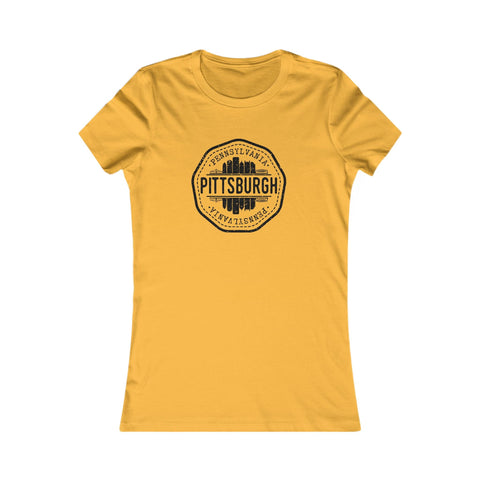 Vintage Women's Tee | Pittsburgh Slim Fit Shirt With Soft Cotton Fabric T-Shirt - YinzerShop