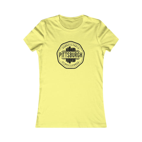 Vintage Women's Tee | Pittsburgh Slim Fit Shirt With Soft Cotton Fabric T-Shirt - YinzerShop