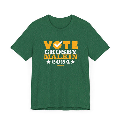 Vote Crosby Malkin 2024 - Election - Short Sleeve Tee T-Shirt - YinzerShop