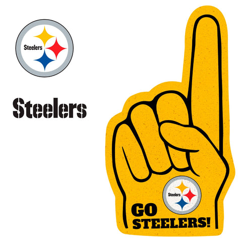 Pittsburgh Steelers - RealBig Foam Finger Collection - Official NFL - Reusable Vinyl Wall Decals