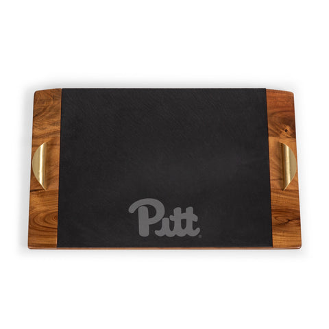 Pittsburgh Panthers - Covina Acacia and Slate Serving Tray Serveware Picnic Time Family of Brands   