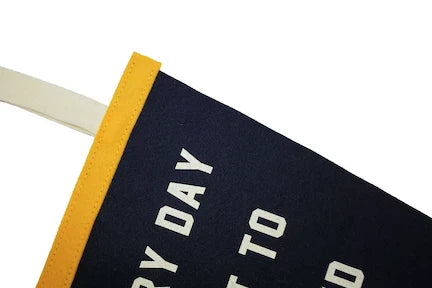 Every Day is a Gift Pennant – Kelle Hampton x Oxford Pennant Navy Cotton Flag