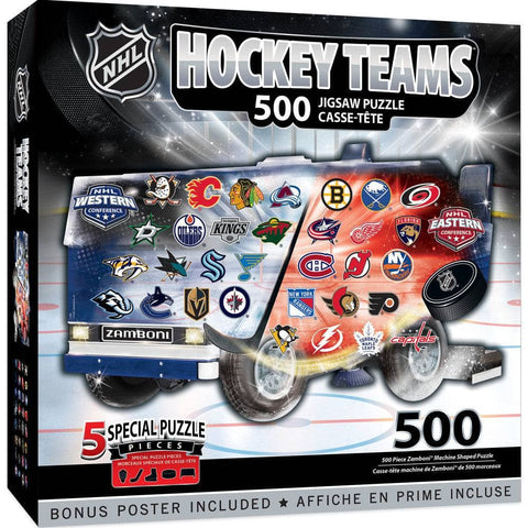 NHL Zamboni Puzzle - 500 Piece Shaped Jigsaw With Team Logos | MasterPieces