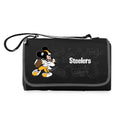 Pittsburgh Steelers Mickey Mouse - Blanket Tote Outdoor Picnic Blanket Picnic Blanket Picnic Time Family of Brands Black  