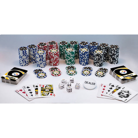 Pittsburgh Steelers Poker Set - 300 Piece Casino Chips, Team Logo Dice & Aluminum Case