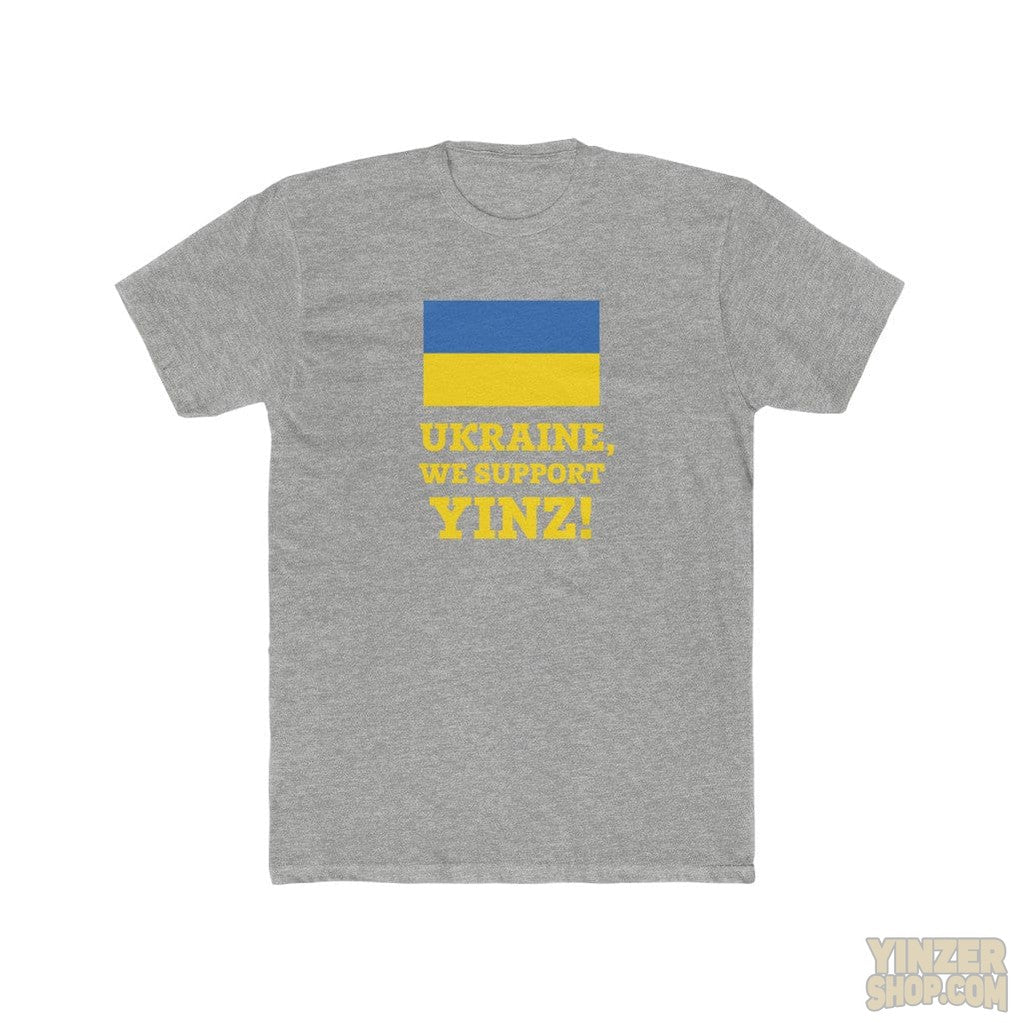 Ukraine We Support Yinz - Cotton Tee T-Shirt Printify Heather Grey S 