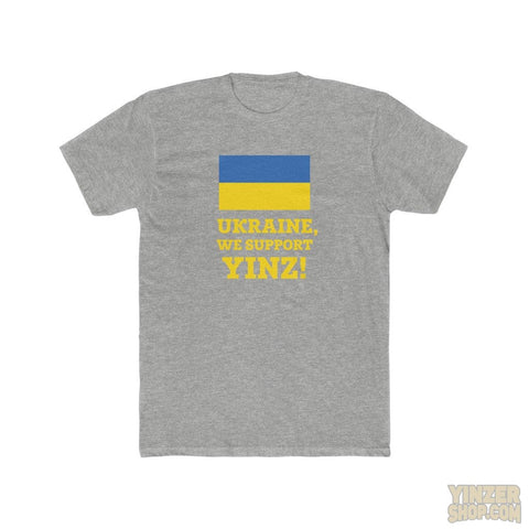 Ukraine We Support Yinz - Cotton Tee T-Shirt Printify Heather Grey S 