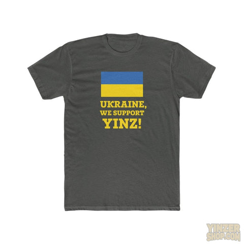 Ukraine We Support Yinz - Cotton Tee T-Shirt Printify Solid Heavy Metal S 