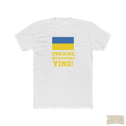 Ukraine We Support Yinz - Cotton Tee T-Shirt Printify Solid White S 
