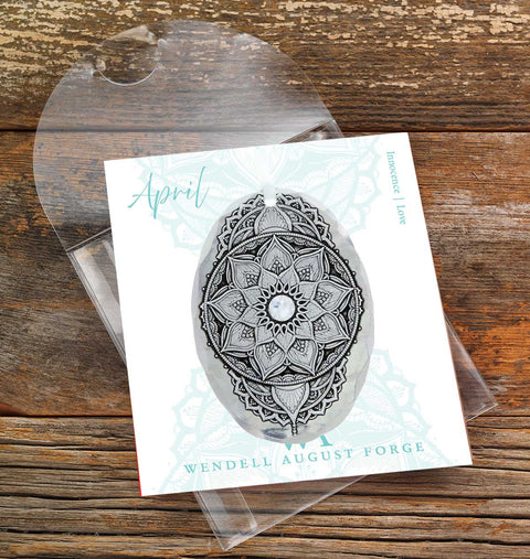 Wendell August Forge April Birthstone Ornament – Handcrafted Mandala Crystal Decoration - YinzerShop