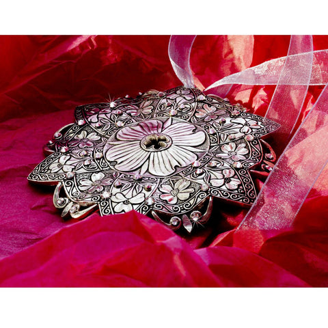 Wendell August Forge Dogwood Ornament - Handcrafted Aluminum Flower With Austrian Crystal Ornament - YinzerShop