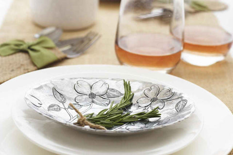 Wendell August Forge Dogwood Oval Dish - 7 Inch Small Decorative Serving Plate - YinzerShop