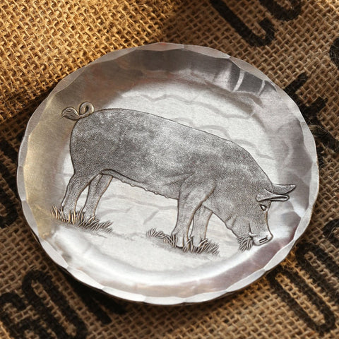 Wendell August Forge Farmhouse Pig Coaster - Rustic Wooden Drink Accessory - YinzerShop