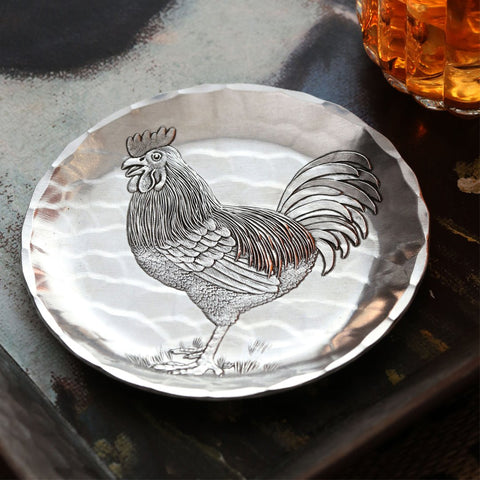 Wendell August Forge Farmhouse Rooster Coaster - Rustic Wooden Drink Mat - YinzerShop
