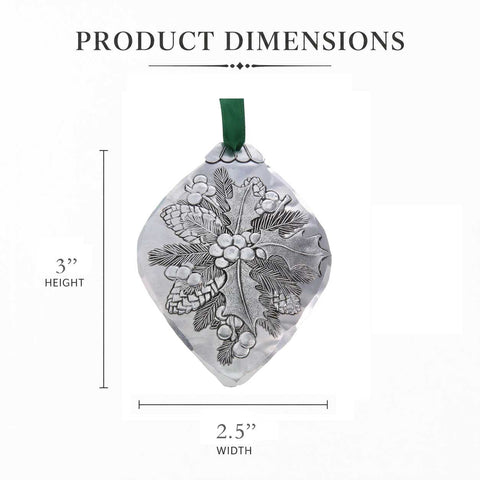 Wendell August Forge Holly Bulb Ornament – Hand Hammered Aluminum Christmas Tree Decoration - YinzerShop