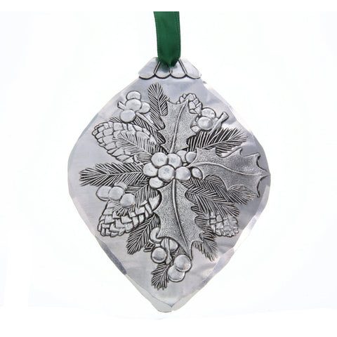 Wendell August Forge Holly Bulb Ornament – Hand Hammered Aluminum Christmas Tree Decoration - YinzerShop