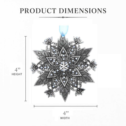Wendell August Forge Poinsettia Christmas Ornament – Artisan Crafted Austrian Crystal Holiday Decor - YinzerShop