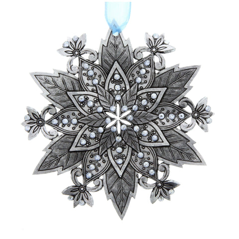 Wendell August Forge Poinsettia Christmas Ornament – Artisan Crafted Austrian Crystal Holiday Decor - YinzerShop