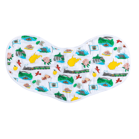West Virginia Baby Giftset: Baby Swaddle Blanket and Burp/Bib Combo Swaddle Blanket - YinzerShop