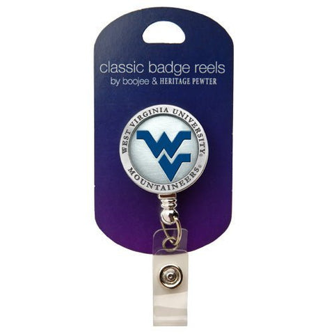 West Virginia Badge Reel – Retractable Cord Reel with Pewter Logo Badge Clip Holder Badge Reel - YinzerShop