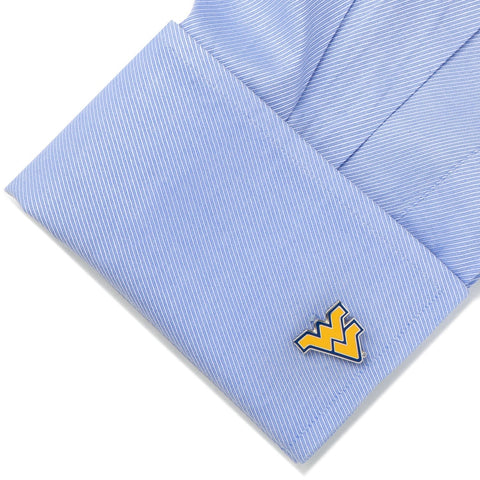 West Virginia Cufflinks – Licensed NCAA Team Logo Silver Tone College Accessories Cufflinks - YinzerShop
