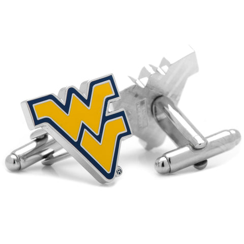 West Virginia Cufflinks – Licensed NCAA Team Logo Silver Tone College Accessories Cufflinks - YinzerShop