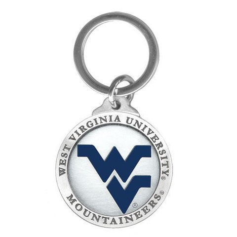 West Virginia Key Chain - Solid Pewter University Keychain with Flat Polished Ring Key Chain - YinzerShop