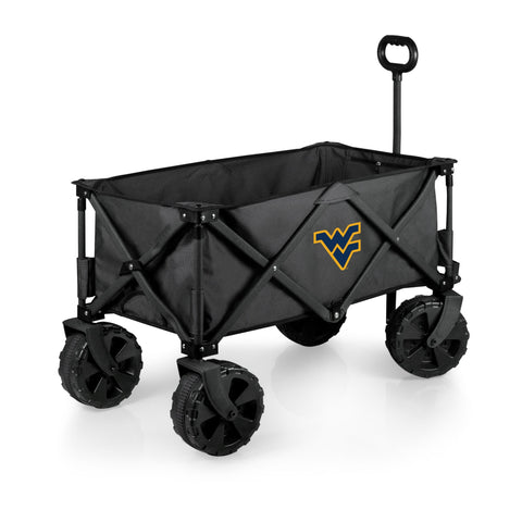 West Virginia Mountaineers All Terrain Utility Wagon – Folding Portable Garden Wagon with Cooler & Telescoping Handle Licensed - YinzerShop