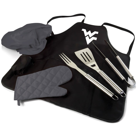 West Virginia Mountaineers - BBQ Apron Tote Pro Grill Set Licensed - YinzerShop