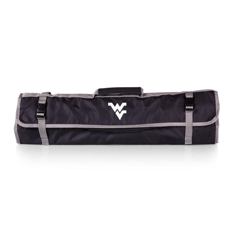 West Virginia Mountaineers BBQ Tote Grill Set - Portable 3-Piece Barbecue Tool Kit Licensed - YinzerShop