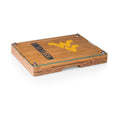 West Virginia Mountaineers Cheese Cutting Board - Glass Top Bamboo Charcuterie Set Licensed - YinzerShop