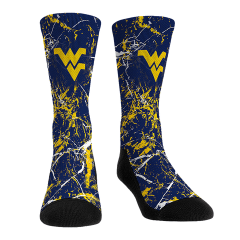 West Virginia Mountaineers - Cracked Marble Socks - YinzerShop