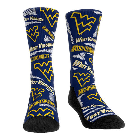 West Virginia Mountaineers - Logo Sketch Socks - YinzerShop