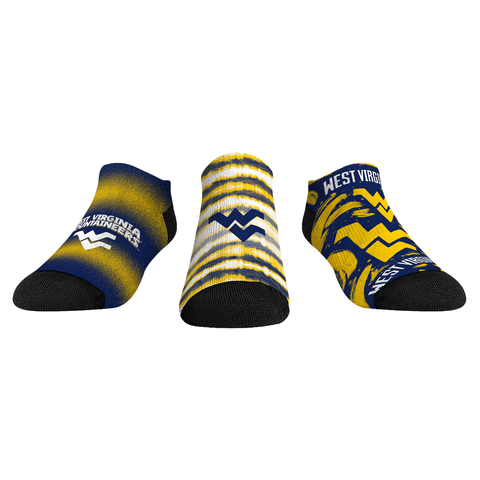 West Virginia Mountaineers - Low Cut - Make Some Noise (3-Pack) Socks - YinzerShop