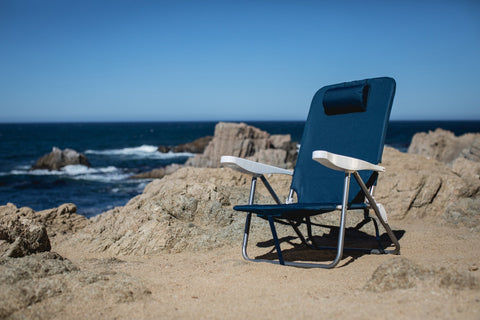 West Virginia Mountaineers - Monaco Reclining Beach Backpack Chair Chair - YinzerShop