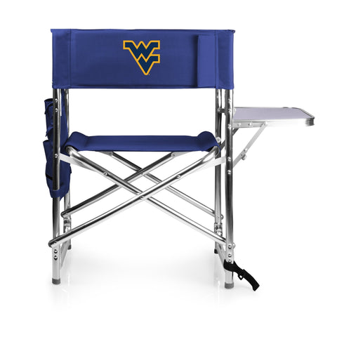 West Virginia Mountaineers Portable Folding Chair - Wide Seat Aluminum Frame Outdoor Camping Chair Licensed - YinzerShop