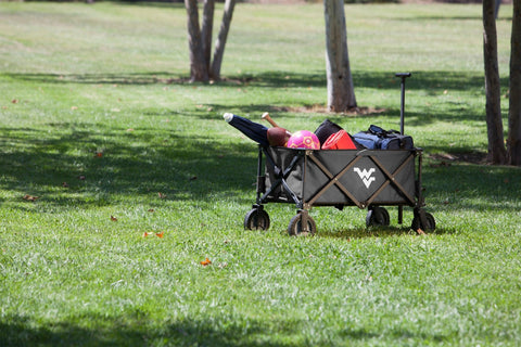 West Virginia Mountaineers Portable Utility Wagon | Heavy Duty Utility Cart for All Terrain Use Licensed - YinzerShop