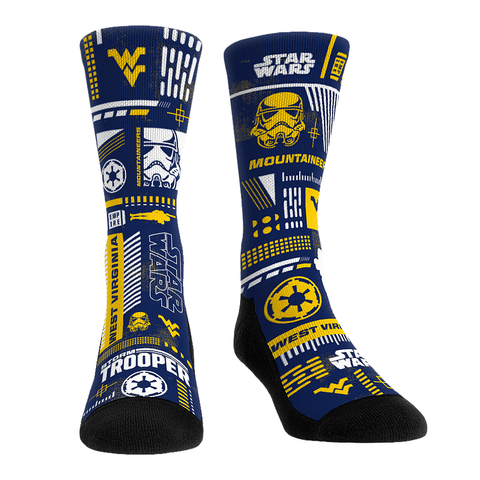 West Virginia Mountaineers - Star Wars - Stormtrooper Pattern Socks - YinzerShop