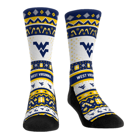 West Virginia Mountaineers - Tacky Sweater Socks - YinzerShop