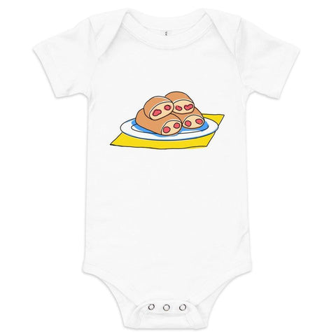 West Virginia Pepperoni Roll Baby short sleeve onesie
