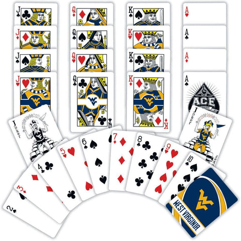 West Virginia Playing Cards - Official NCAA Team Card Deck With Custom Face Cards Dice & Cards Sets - YinzerShop