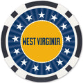 West Virginia Poker Chips - 100 Piece Casino Poker Chip Set with Team Logo Chips & Tray Poker Chips & Sets - YinzerShop